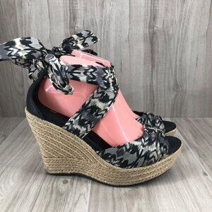 Ugg Wedge Sandals Womens 9 Lucianna Wrap Espadrille Platform Shoes
